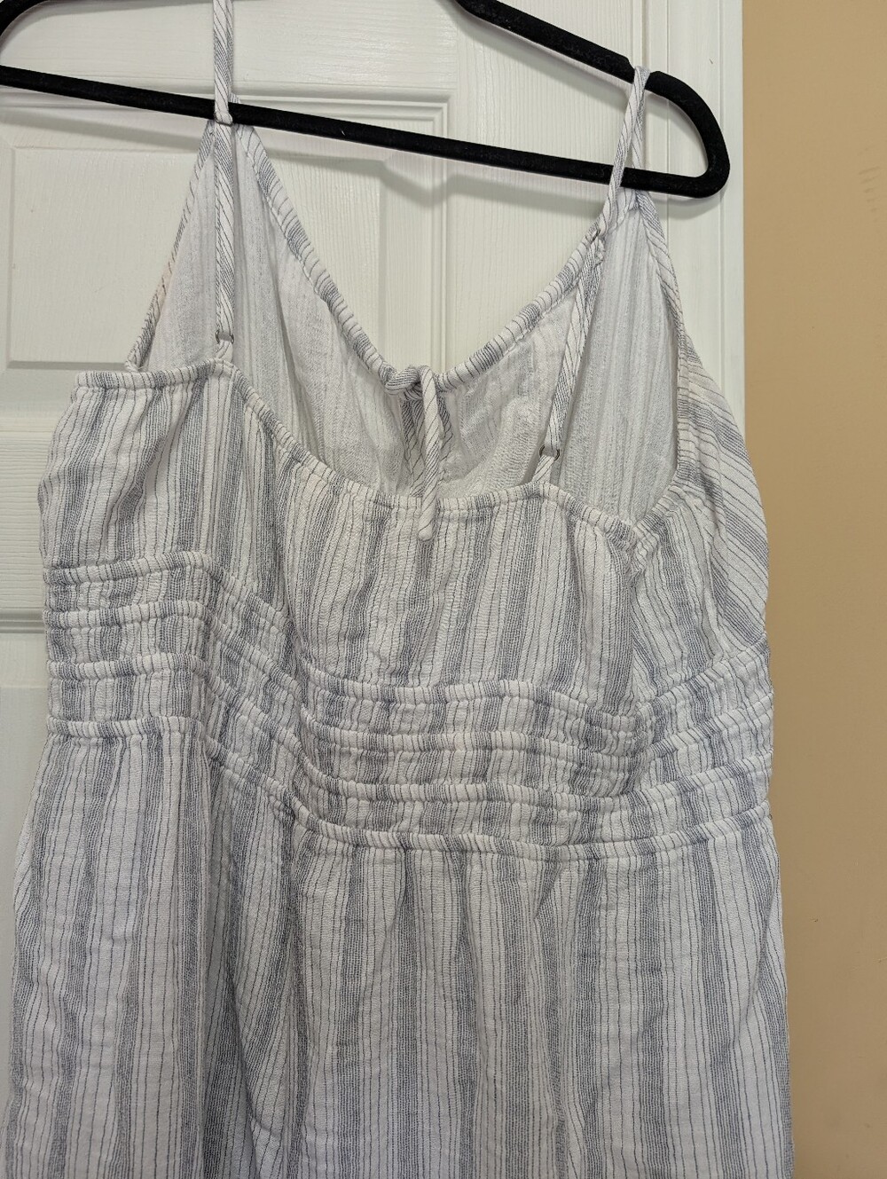 Lucky Brand Keyhole Soft And Comfy Striped Gauze Wide Leg Jumpsuit - Picture 9 of 12